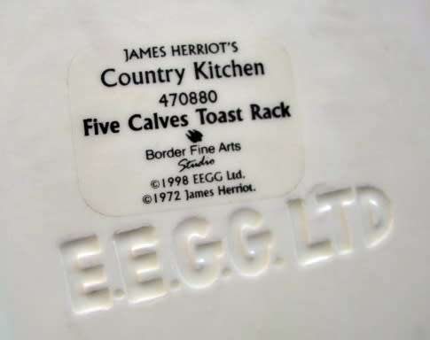 Toastrack with 5 Black and White Cows by James Herriots Country Kitchen "Five Calves Toast Rack"