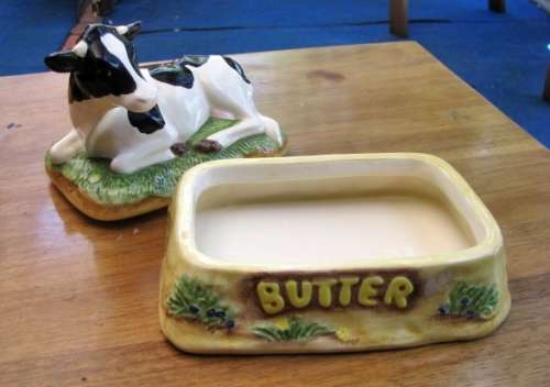 Cow Butter Dish with Lid James Herriots Country Kitchen Border Fine Arts