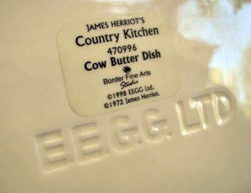 Cow Butter Dish with Lid James Herriots Country Kitchen Border Fine Arts