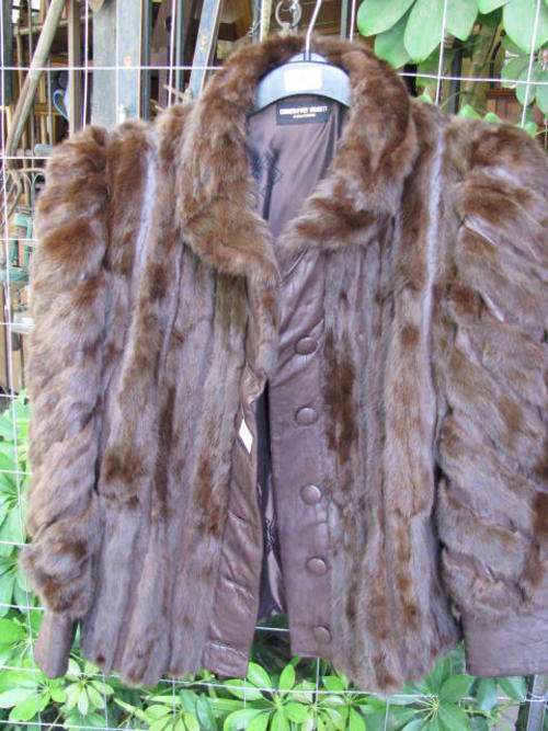 REDUCED!!!~*~Vintage Designer 'Christopher Wiggett Johannesburg' Dark Brown Fur & Leather Coat~*~
