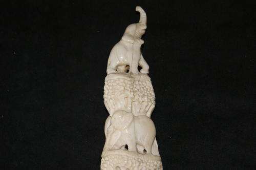 Carved ivory tusk