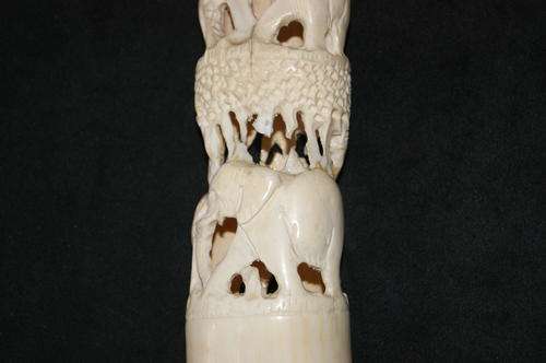 Carved ivory tusk
