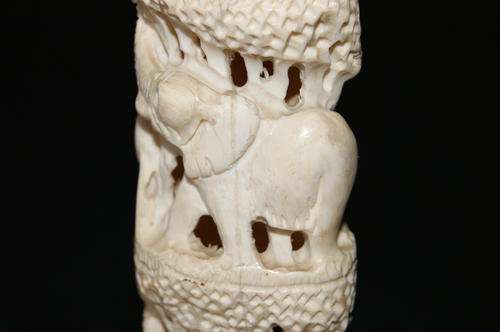 Carved ivory tusk