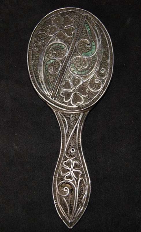 GORGEOUS OLD SILVER (925) FILIGREE HAND MIRROR. @@@ CRAAZZYYY R1 START