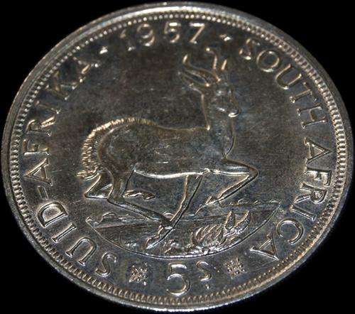 South Africa - 1957 CROWN 5s - PROOF - Mintage LOW 1130