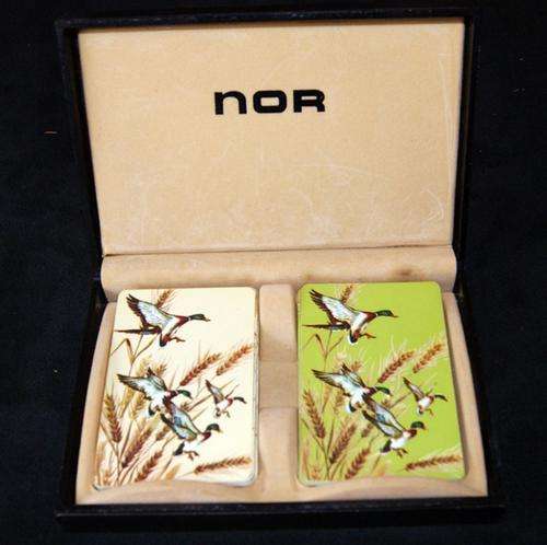2 VINTAGE SETS OF NOR PLAYING CARDS IN ORIGINAL CASE @@@ CRAZY R1 START