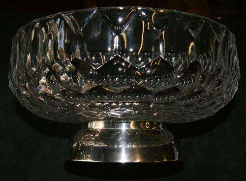 GORGEOUS SILVER AND HAND CUT CRYSTAL FRUIT BOWL @@@ CRAAZZYYY R1 START