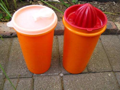 2 X TUPPERWARE ITEMS..ONE ORANGE SQUEEZER AND ONE JUICE/WATER BOTTLE...BID IS PER EACH TO TAKE BOTH