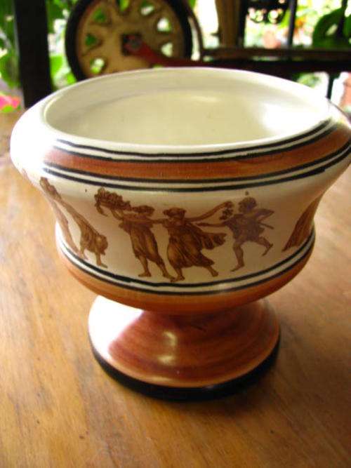 A LOVELY ROMANO HAND PAINTED BOWL...........GRECIAN FIGURES