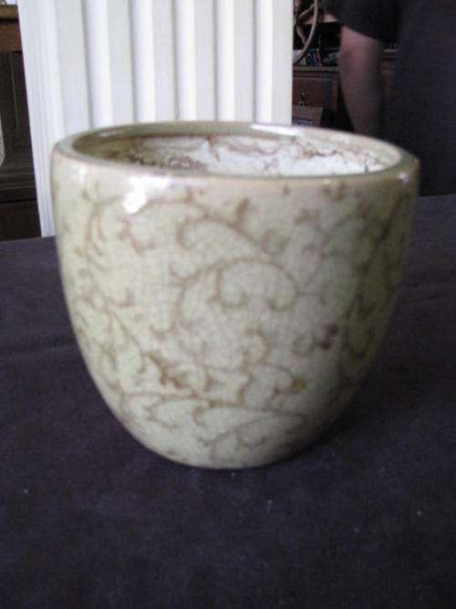A GORGEOUS VINTAGE PLANT POT WITH CRACKLE GLAZE EFFECT@@@@CRRAAZZY R1 START..