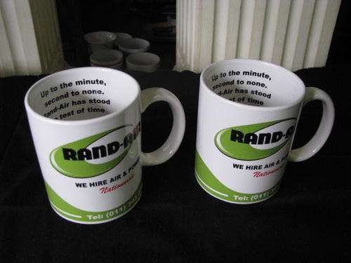 2 RAND AIR PORCELAIN MUGS ... "...RAND AIR HAS STOOD THE TEST OF TIME" @CRRRAAAZZZZY R1 START