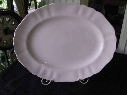 A J&G MEAKIN "ROSA" HIGHLY COLLECTABLE PINK SERVING PLATTER...31CM X 24CM@CRRAAZY R1 START