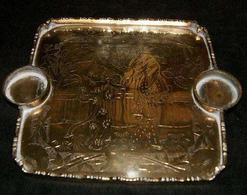 ANTIQUE HEAVY SOLID BRASS / BRONZE ORIENTAL TRAY @@@ CRAZZZY R1 START