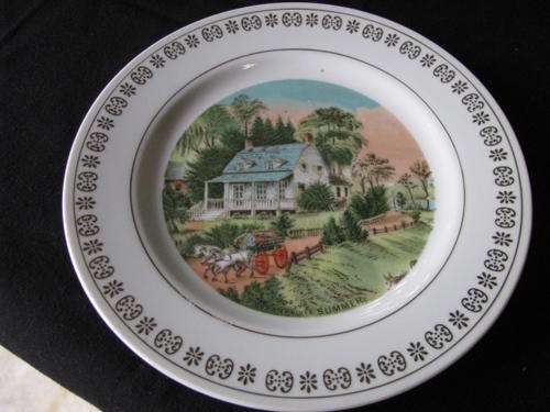 A GORGEOUS CURRIER & IVES WALL DISPLAY PLATE DEPICTING "SUMMER"@ CRRAAAZZY R1 START