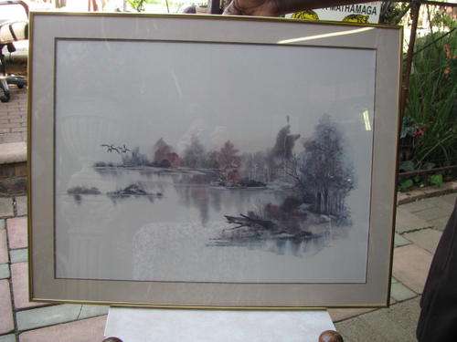 F. MASSA LARGE ORIGINAL WATERCOLOUR PAINTING SIGNED..FRAMED