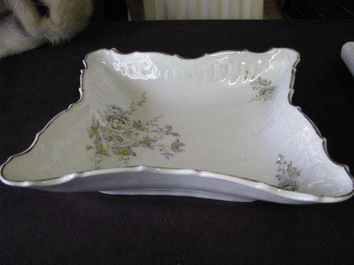 A LOVELY AND VERY UNUSUAL SQUARE GERMAN BOWL WITH FLORAL DECORATION  @@@ CRAZY LOW START
