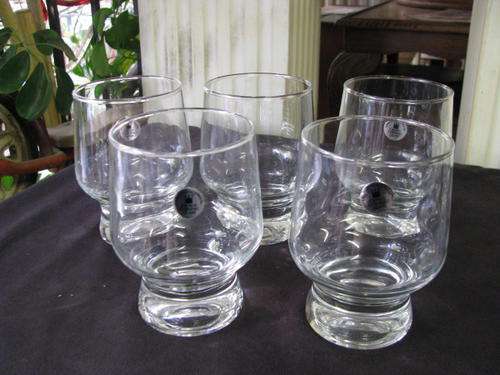 A SET OF 5 CROWN CORNING GLASSES ...... ..BID EACH@@@ CRAZY LOW START