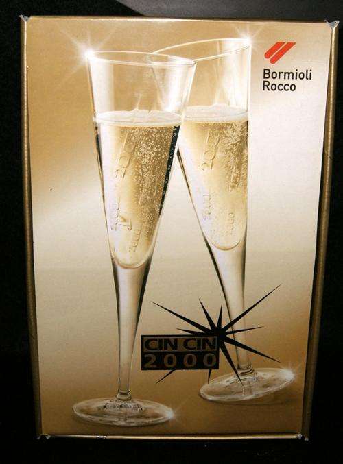 WHAT A FIND... BORMIOLI ROCCO CIN CIN 2000 CRYSTAL CHAMPAGNE GLASSES @@@ CRAAZZYYY R1 START