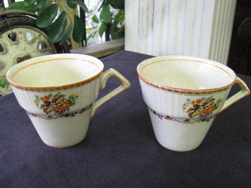 2 X MYOTT STAFFORDSHIRE TEA CUPS..EARLY ART DECO.....BID PER CUP @CRAZY R1 START