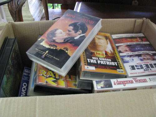 A JOBLOT OF 35 VHS TAPES....ASSORTED TITLES @ CRAZY R1 START