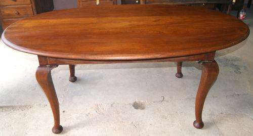TEAK SUPERB 6 - 8  SEATER SOLID OVAL TABLE WITH PAD FEET