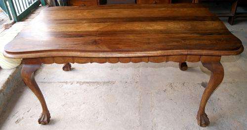 Imbuia 1940's Linen Fold 6 Seater Kitchen Table