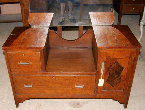 Teak Art Deco 2 Drawer Dressing Table