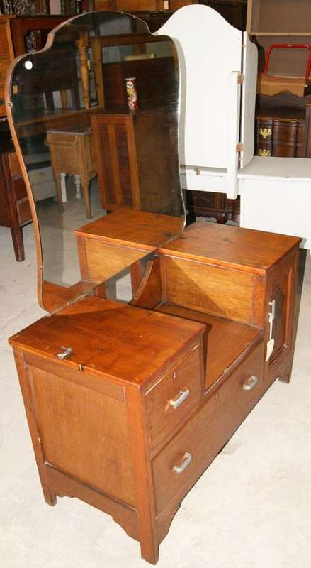 Teak Art Deco 2 Drawer Dressing Table