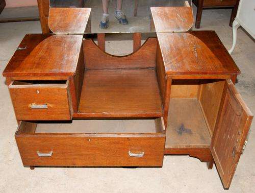 Teak Art Deco 2 Drawer Dressing Table