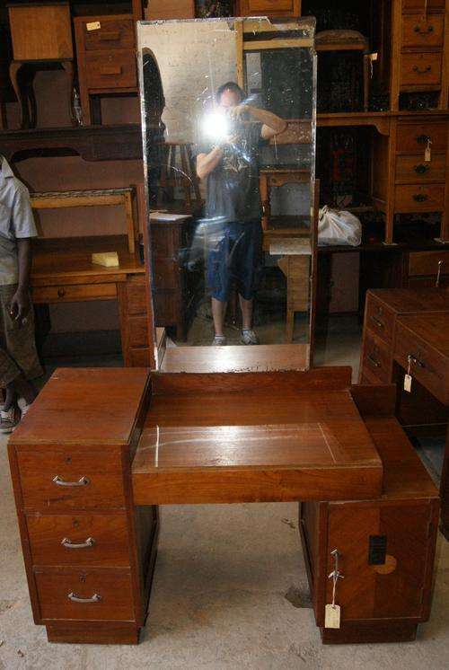 Teak Art Deco 3 Drawer Split Level Dressing Table @@@ CRAAZZZYYY R1 START