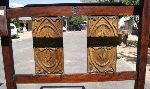 Oregon Teak Stained Entrance Hall Bench