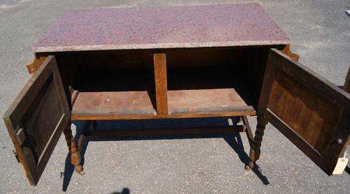Dark Oak Granite Top Wash Stand