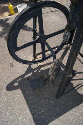 Antique Blacksmith Metal Fire Blower & Firepot