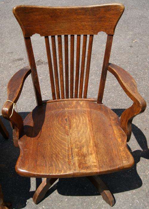 Antique Oak Swivel Office Chair