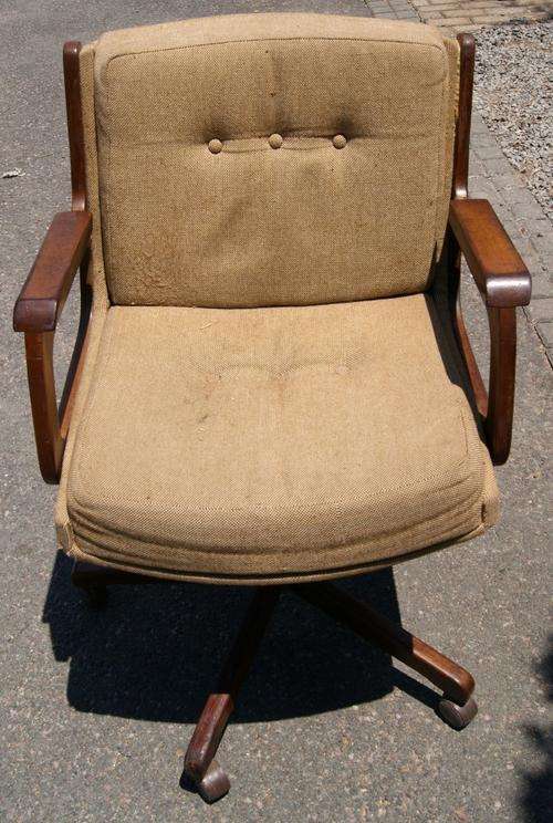 Mahogany Upholstered Swivel Office Chair