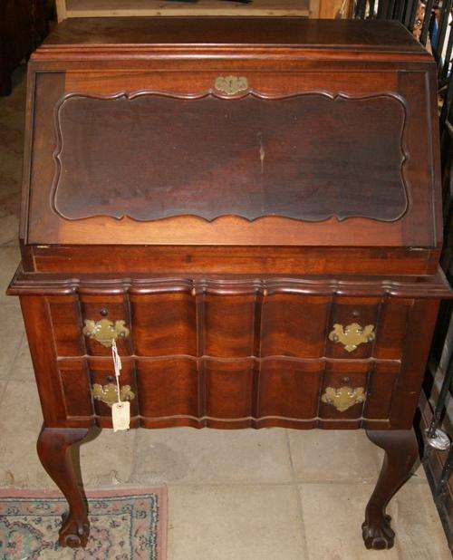 Imbuia Ball & Claw Linen Fold Writing Bureau