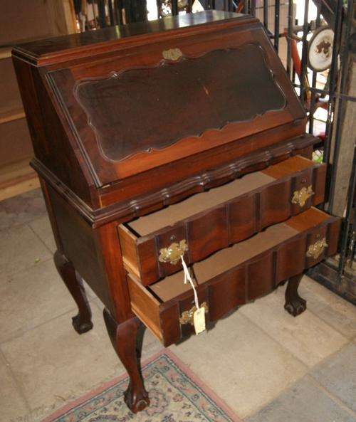 Imbuia Ball & Claw Linen Fold Writing Bureau