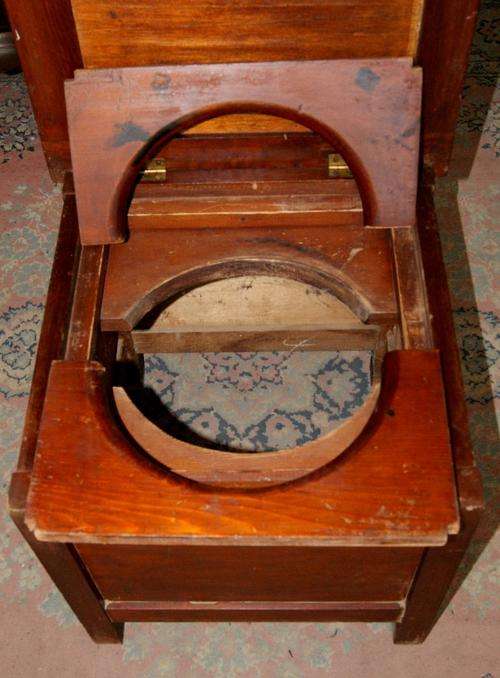 Teak Square Flip Top Commode
