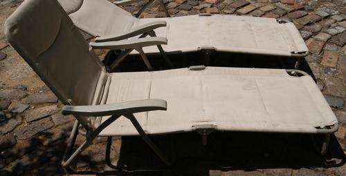 Grey Canvas Sun Loungers (Pair)
