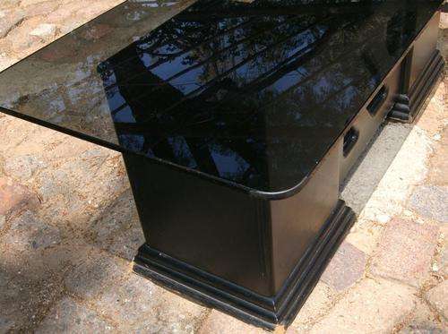 Black Coffee Table with Black Glass