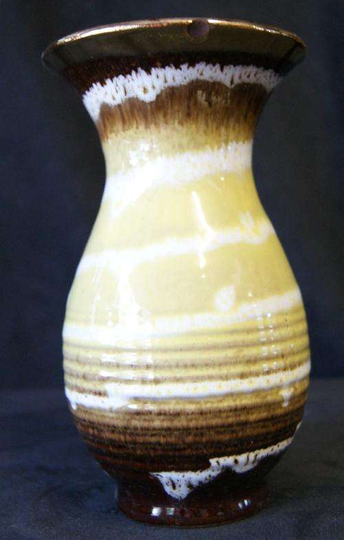 Vintage Ceramic Glazed Brown Stone Vase