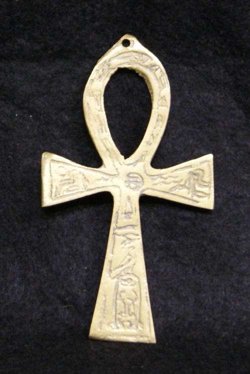 Antique Brass Egyptian Cross Pendant