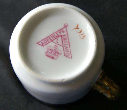 Vintage 1920's Adderley Gold Laurel Leaf on Cobalt Y313 Pattern
