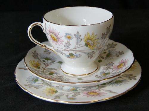 Foley Vintage Bone China Teacup,Saucer & Sideplate'Somerset' By Donald Brindley