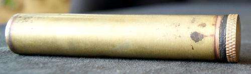 Rare Vintage Brass Screw Top Snuff/Cocaine Tube with Spoon