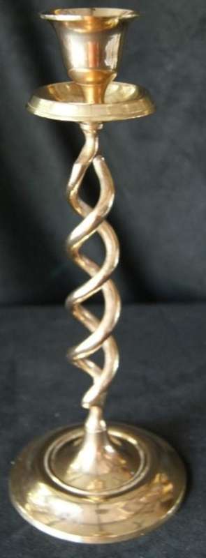 Vintage Twisted Brass Candle Stick Holder