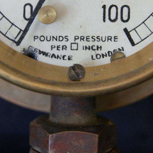 Vintage Solid Brass & Copper South African Steam Pressure Gauge