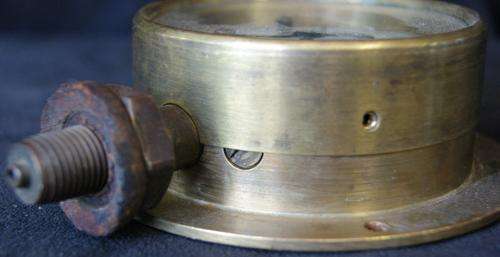 Antique Brass Steam Gauge Dewrance & Co. London Railroad Steam Engine Gauge
