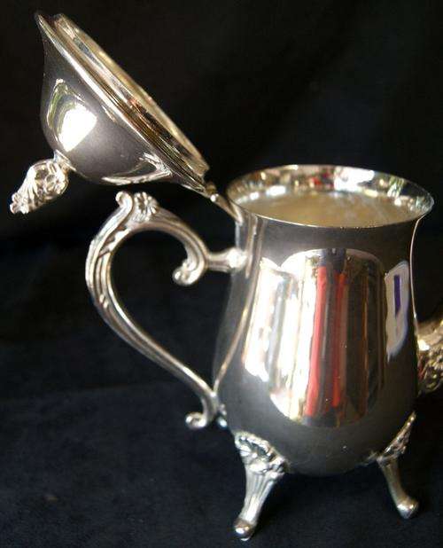 Antique Ornate Silver Plated Coffee/Teapot Flower Design