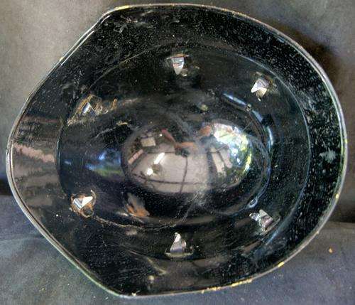 Vintage Enamel Black Motorcycle Helmet
